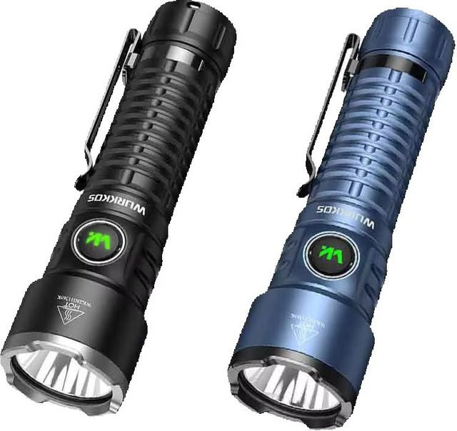 Wurkkos TS28 LED-Taschenlampe mit 3200 Lumen, Schwarz-Blau, USB-C-Ladeanschluss und 21700 Akku - Bild 1