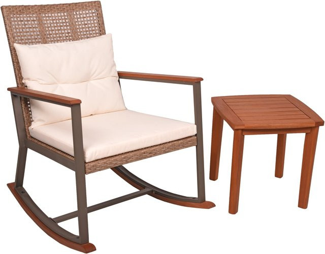 Garden Pleasure Gartenmöbel Set Sinaloa aus Teak und Metall, 2-teilig, braun - Bild 1