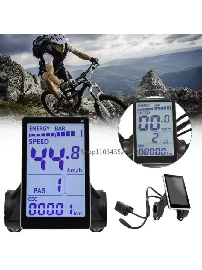 NUOYING M5 Elektrisches Fahrrad LCD Display 5-Pin E-Bike Tacho Bildschirm Bedienfeld in Schwarz - Bild 6