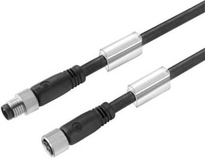 Weidmüller Sensor-Aktor-Steckverbinder M8 Stecker gerade und Buchse gerade, schwarz, Kabellänge: 0,60 m - Bild 1