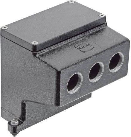 HARTING Tüllengehäuse 19 40 024 0652 aus Edelstahl in Schwarz - Bild 1