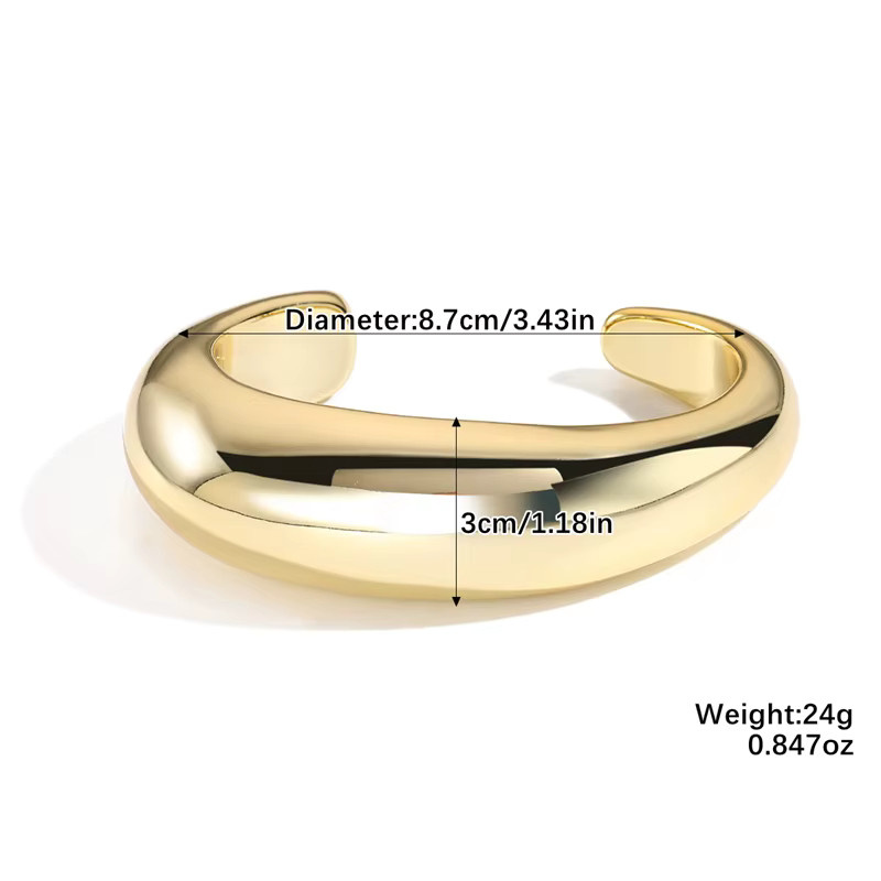 Harlermoon Manschettenarmband, geometrisch, Gold, Silber, Damen und Herren - Bild 2