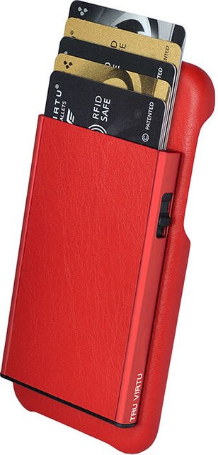 Tru Virtu Click & Slide Pay & Phone Kartenetui und Smartphonehülle für iPhone 8 in Nappa Coral/Red - Bild 1