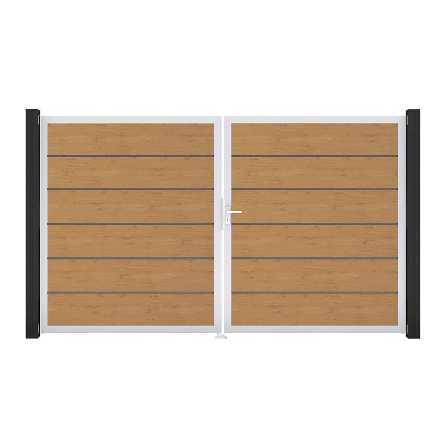 GroJa Tor Basicline Premium 2-flügelig Asteiche Natur EV1 B: 306 cm, H: 180 cm, DIN Rechts - Bild 2