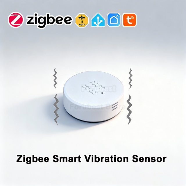 Tuya Zigbee Smart Vibration Sensor in Weiß mit Neigungserkennung und Echtzeit-Alarm über die Smart Life App - Bild 1