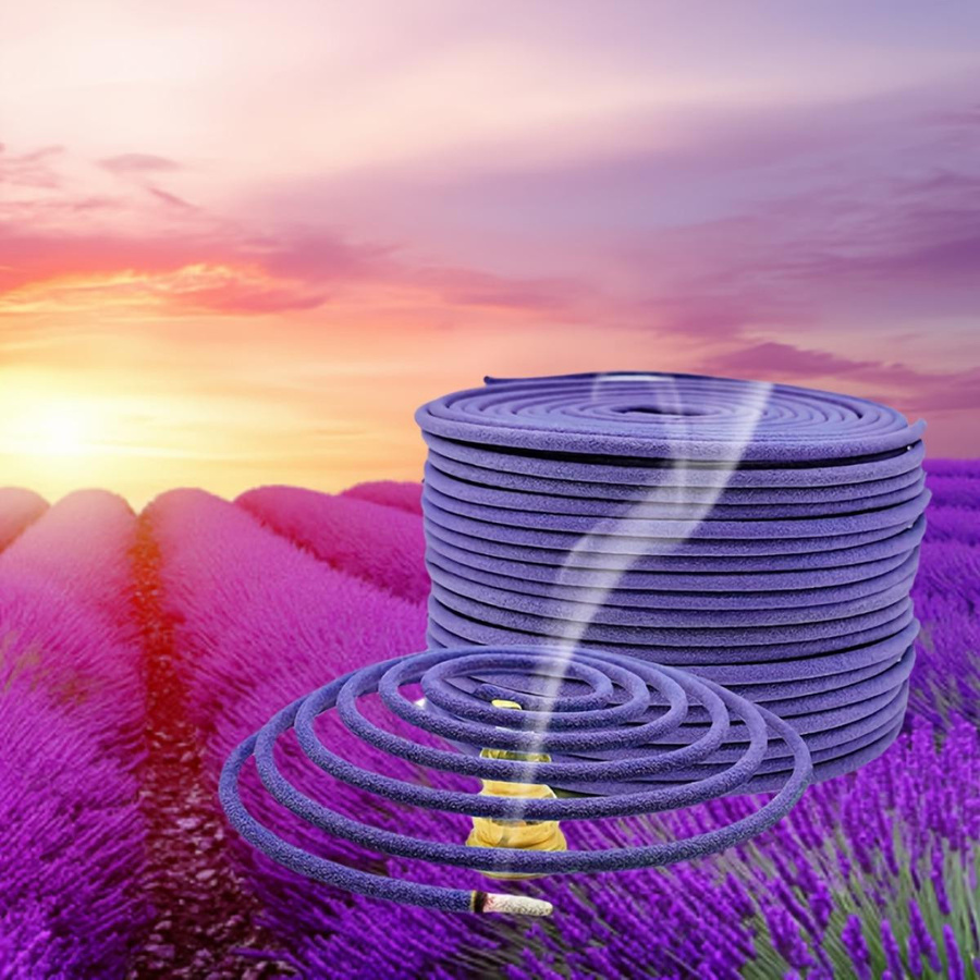 NiNi02 Spirale Räucherwerk Lavendel und Minz in Lila, 40 Stück Natur-Spiralräucherwerk für den Außenbereich - Bild 2