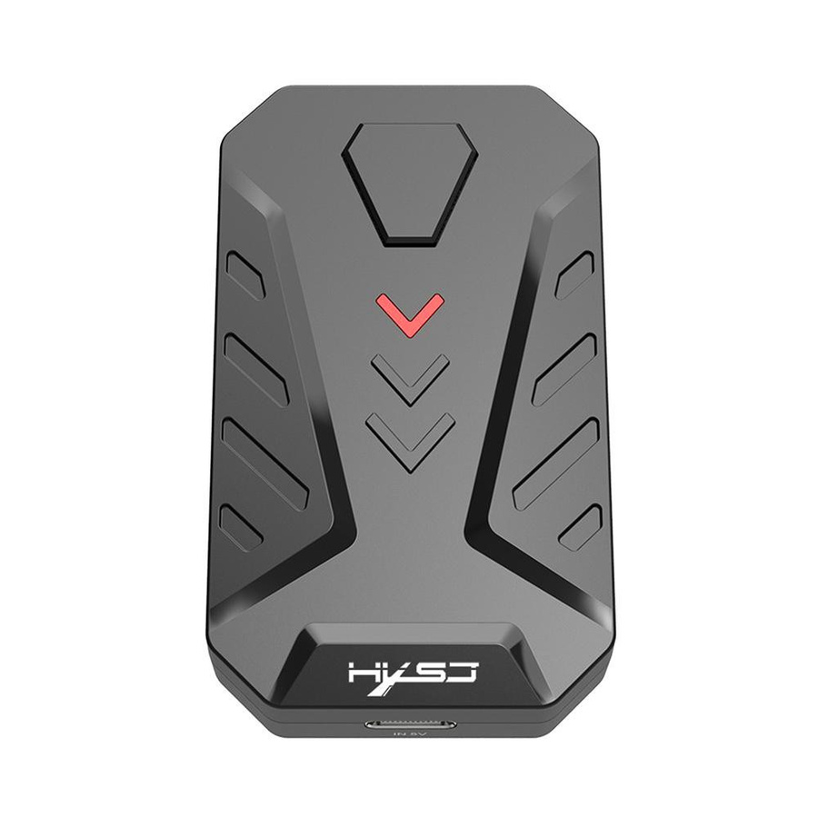 HXSJ P8 Kabelgebundener Tastatur-Maus-Konverter mit 3 USB-Anschlüssen, tragbarer Adapter für mobiles Gaming, Schwarz - Bild 2