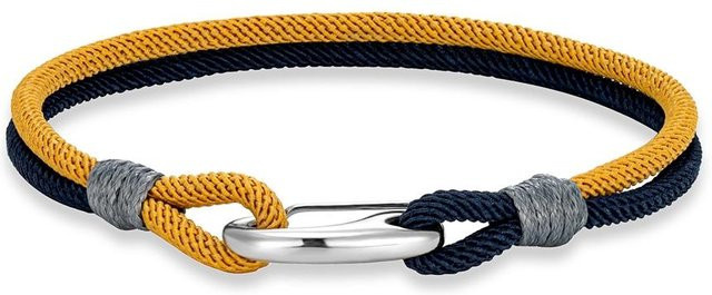 YULIN Armband, Edelstahl, Geflochtenes Seil, Doppelfaden, Hummer Federverschluss, 21cm, Unisex - Bild 1