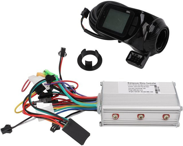Shoemst Bürstenloser Motorcontroller mit LCD-Anzeige für Elektrofahrrad und Roller, 350W, Schwarz - Bild 1