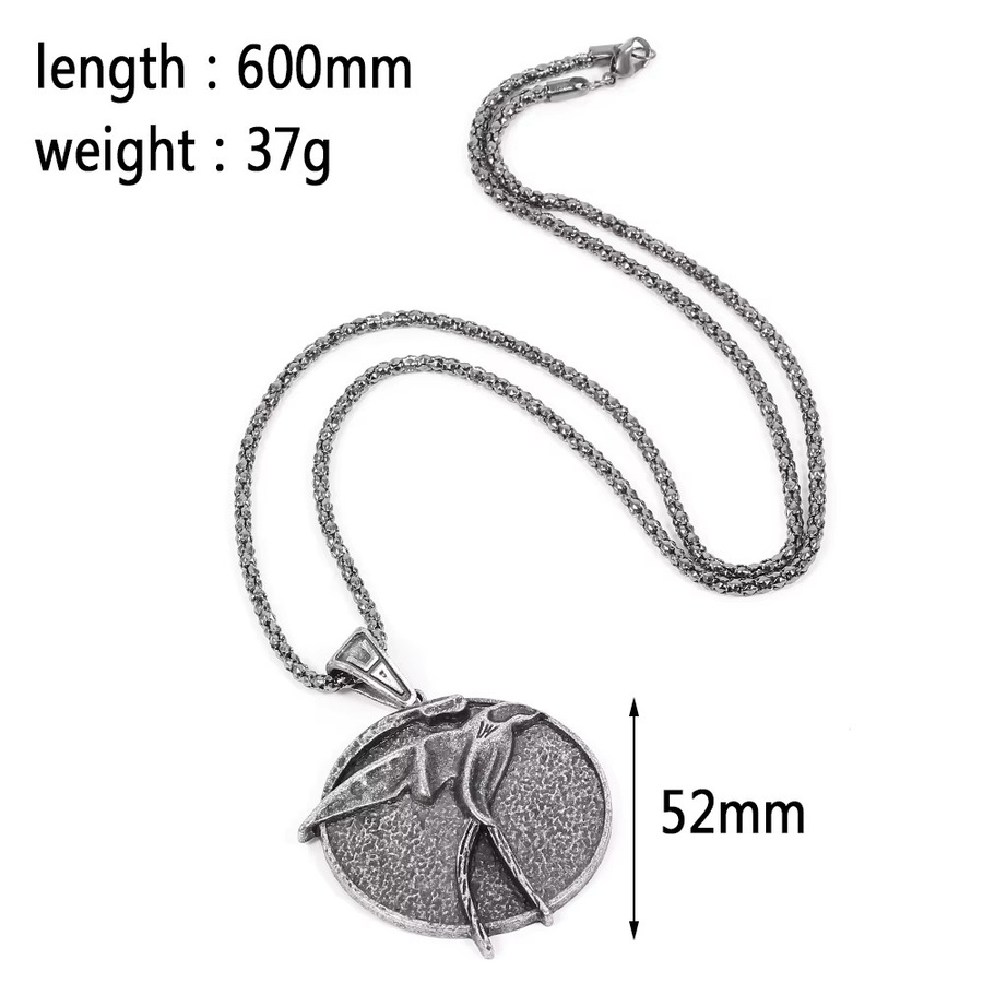 TAKARA TOMY Halskette, Wilder Wolf Jagdkopf Logo Anhänger, Silber, Unisex - Bild 3