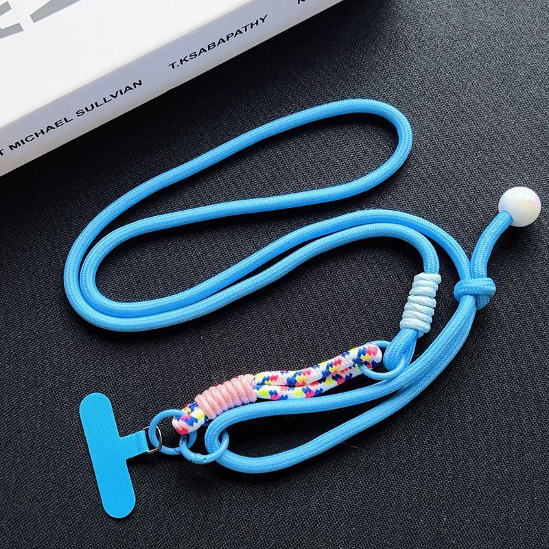 Just Texture Handy-Lanyard Universal Crossbody Schulterband mit Kartenhalter und Anti-Verlust Handschlaufe aus Polyester/Nylon in Gelb und Blau - Bild 1
