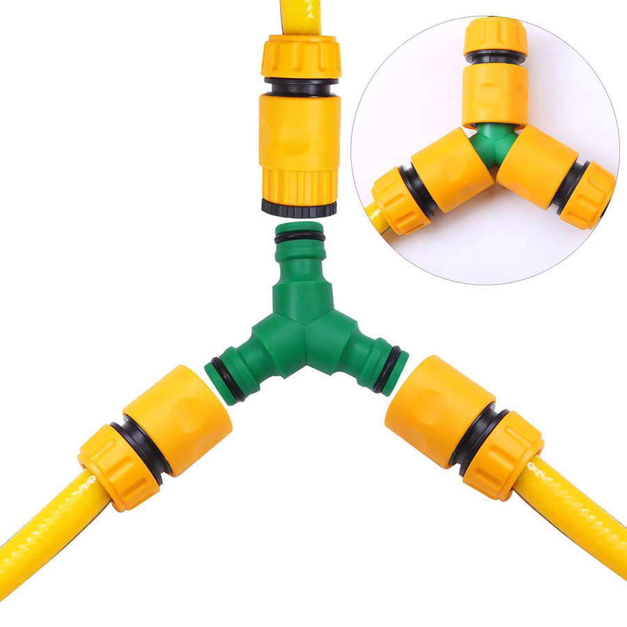 Pengliu Gartenbewässerungsschlauch Adapter Set mit Y-Typ Schnellkupplung aus ABS, 1/2 Zoll, mit Innen- und Außengewinde - Bild 2