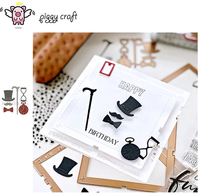 Piggy Craft Metall-Stanzformen Gentleman Jazz für Scrapbook und Papierhandwerk - Bild 1