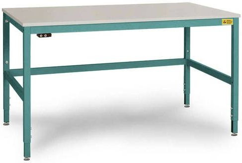 Manuflex CANTOLAB ESD-Arbeitstisch Spezial mit Kunststoffplatte, Wasserblau, B/T/H: 160 x 80 x 75,8-95,8 cm - Bild 1
