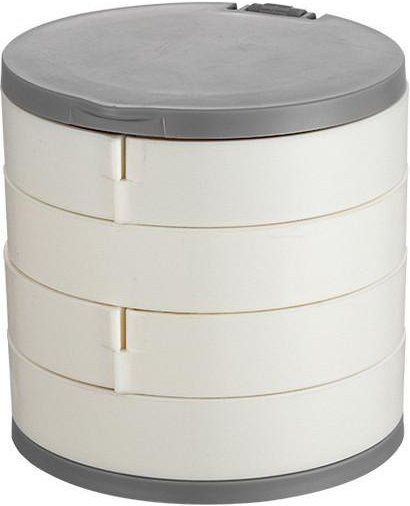 The best future Rotierende Schmuckschatulle in Weiß als staubdichte Aufbewahrungsbox für Ohrringe, Armbänder und Halsketten - Bild 1