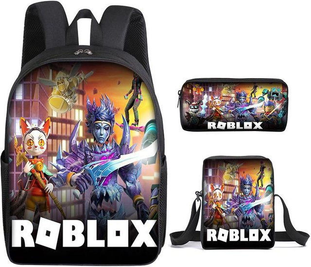 Roblox Schultaschen-Set für Mädchen bestehend aus Rucksack, Schultasche und Federmäppchen in Multicolour - Bild 1