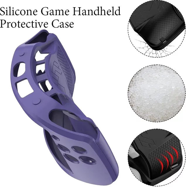 Silikon Schutzhülle für Anbernic RG34xx Handheld Retro Spielkonsole in Schwarz oder Lila - Bild 1