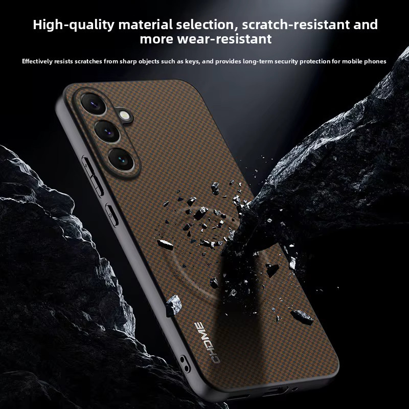 Magnetische Business Luxus-Markenmuster Schutzhülle für Samsung Galaxy S26 Ultra S25 S24 S23 FE Plus A57 A37 A27 A17 in Braun mit MagSafe Kompatibilität - Bild 2