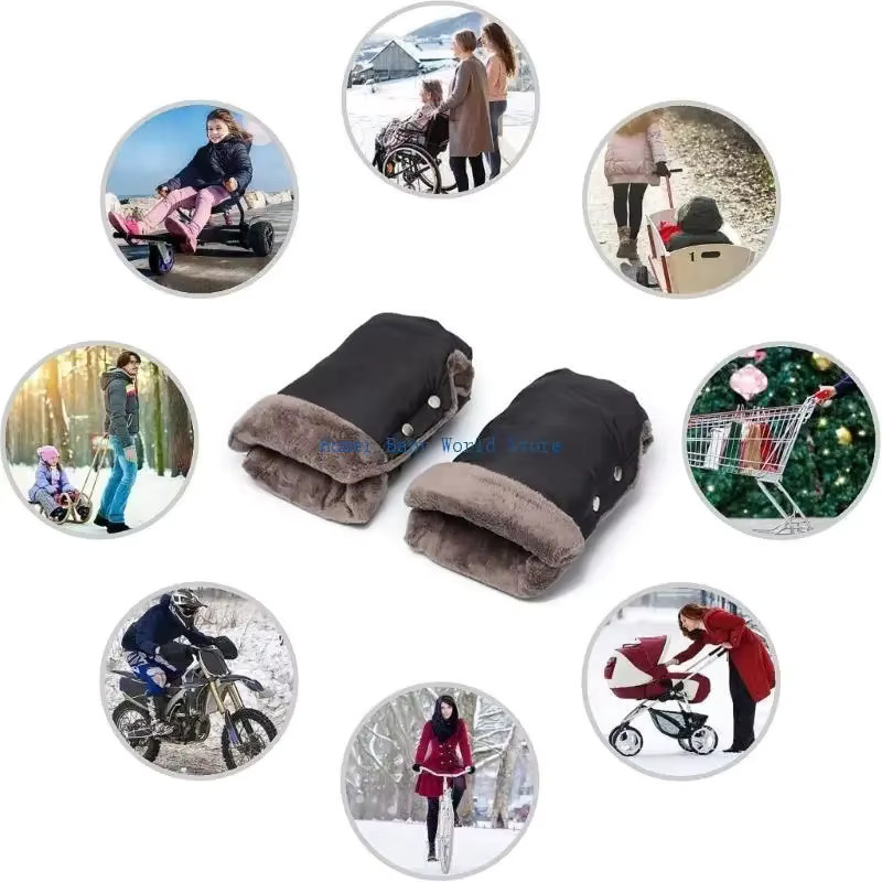B2QD Baby Kinderwagen Handwärmer und Handmuff in Schwarz als Zubehör für Kleinkinder und Warenkörbe - Bild 2