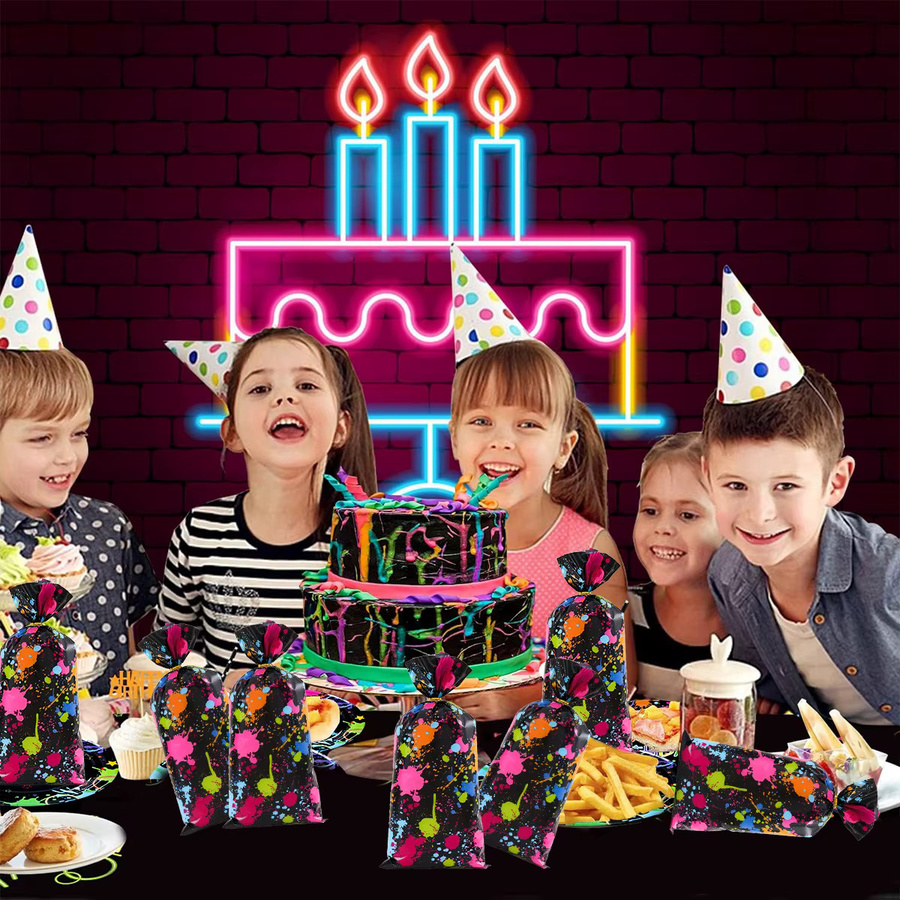 Huiran Graffiti Geschenkverpackung Taschen aus Kunststoff in Multicolour für Party und Geburtstag - Bild 5