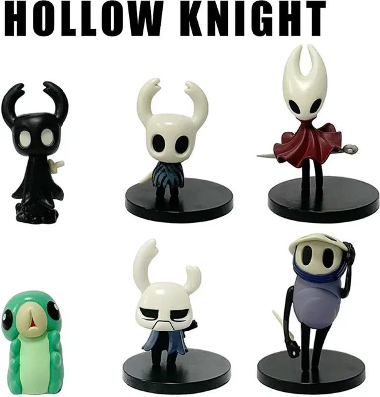 Bandai 6er-Set Hollow Knight Figuren aus Kunststoff, mehrfarbig, dekorative Modellfiguren - Bild 1