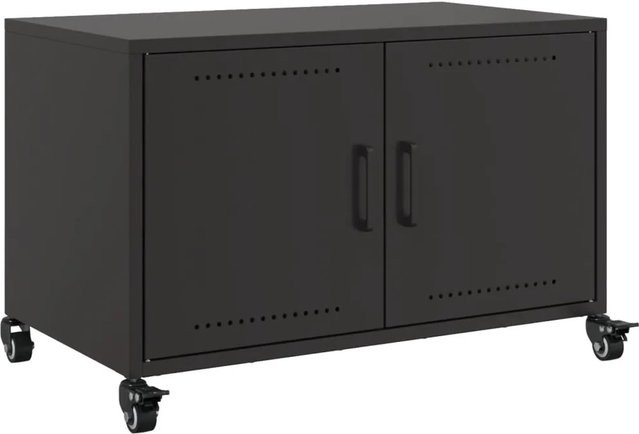 vidaXL TV-Schrank aus Stahl in Schwarz Matt B/T/H: 68 x 39 x 43,5 cm - Bild 1