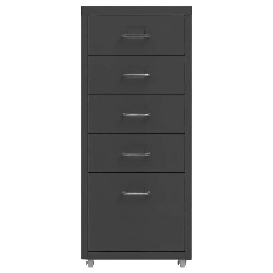 vidaXL Aktenschrank aus Metall in Anthrazit mit Rollen und Schubladen B/T/H: 28 x 41 x 69 cm - Bild 2