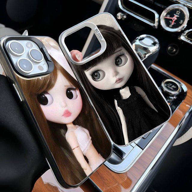 Bl-ytheS Stoßfeste iPhone Hülle mit süßem Puppen-Modedesign, Matt, Multicolor, passend für iPhone 11 bis iPhone 17 Pro Max - Bild 1