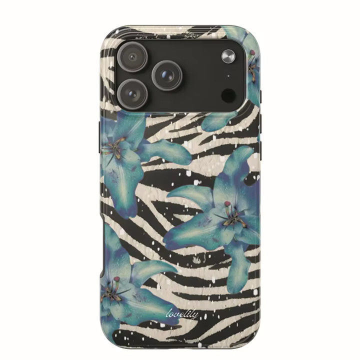 Doppelschichtige Handyhülle im Y2K Leopardenmuster und Blumen-Design für iPhone 11 bis iPhone 17 Pro Max in Multicolour - Bild 2