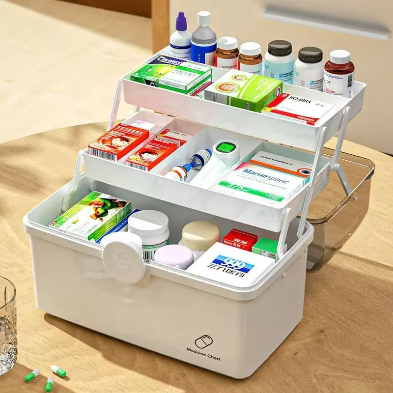 Medizinbox mit großer Kapazität zur mehrschichtigen Aufbewahrung von Medikamenten und Erste-Hilfe-Sets - Bild 2