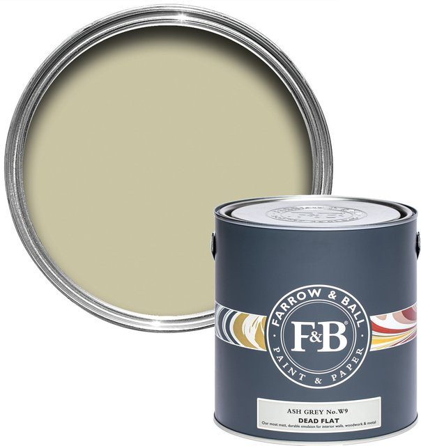 Farrow & Ball Dead Flat Wandfarbe Ash Grey W9 in Grau und Grün, 2,5 l - Bild 1