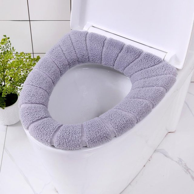 Waschbare Toilettenauflage Winter Warmer mit Griff in Lila, weiches Toiletten-Sitzkissen für Erwachsene - Bild 1