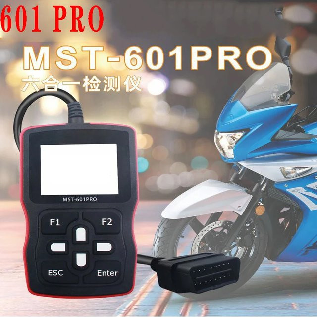 MST 601 PRO 6in1 Motorrad Scanner OBD2 Code Reader Automotive Diagnose Werkzeug in Schwarz für Suzuki, Honda und Yamaha - Bild 1