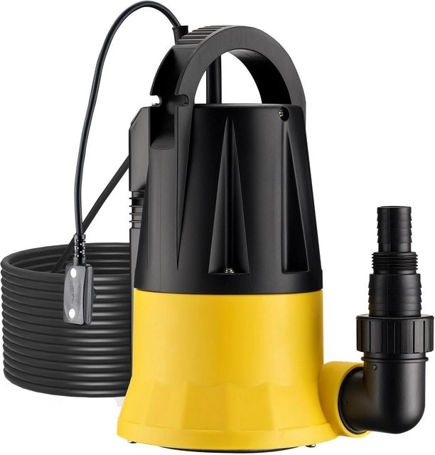 Wiltec Tauchpumpe mit Sensor 400W Tiefbrunnenpumpe Gelb-schwarz mit 7300 l/h Förderleistung - Bild 1