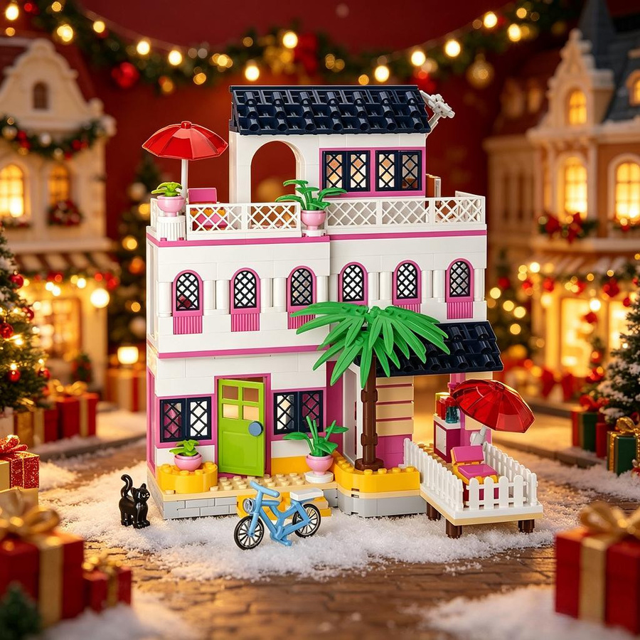 Linyi toy Stadtbereich Haus Villa Schloss Set bunt - Bild 2
