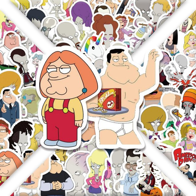 GOGOTU Amerikanischer Papa Aufkleber, 60 Stück, Cartoon PVC - Bild 1