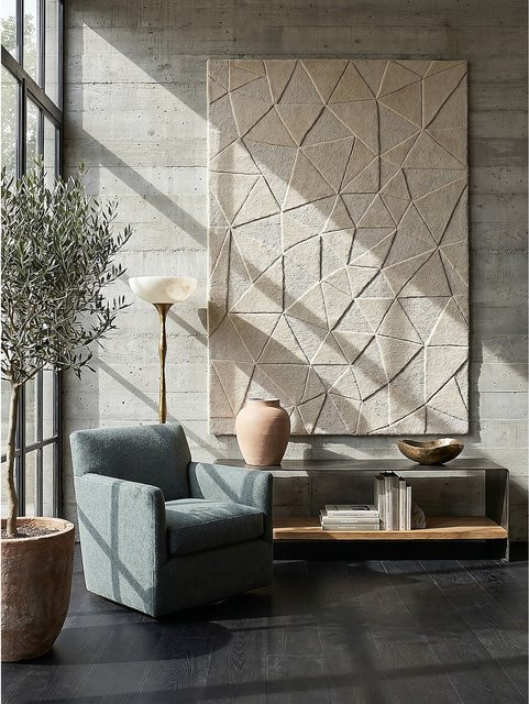Wollteppich Kadima Design in Natur und Beige mit Hoch-Tief-Effekt und geometrischem Muster, B: 160 cm, T: 230 cm - Bild 1