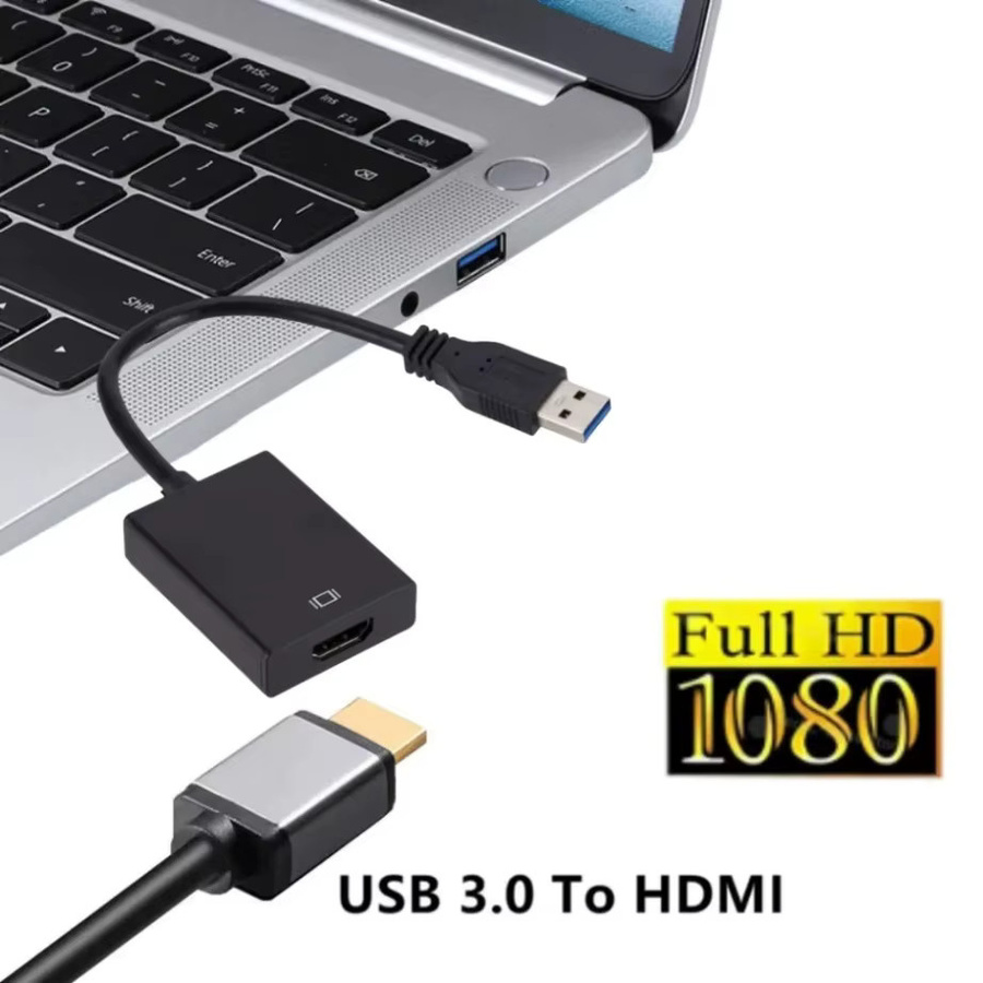 YIGETOHDE USB 3.0 zu HDMI Adapter in Schwarz für HD 1080P Audio und Video Konverter für Desktop PC und Laptop - Bild 5
