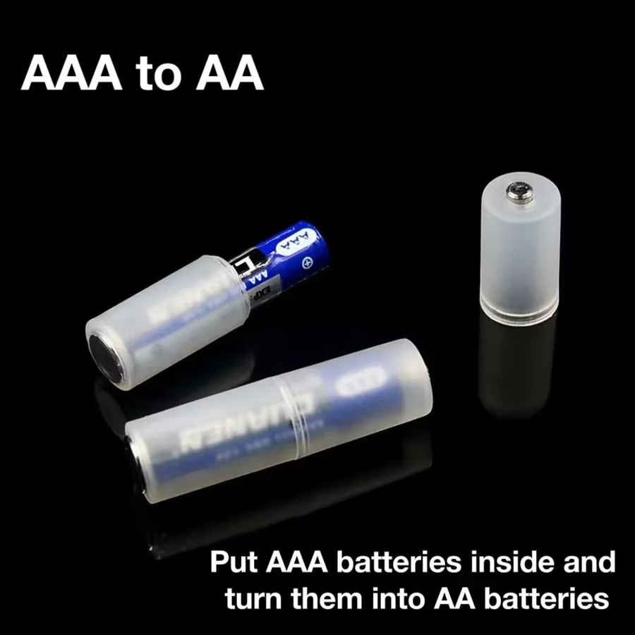 TarnorLer AAA zu AA Batterie Konverter Adapter Set, transparent, 2/4/8 Stück - Bild 2