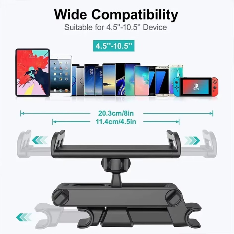 Universelle Auto-Rücksitz-Kopfstützenhalterung für Handy und Tablet in Rot und Schwarz für Apple, Samsung und Xiaomi - Bild 4