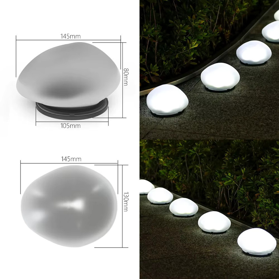 Leclstar Solar-Gartenleuchten in Steinoptik mit 4 hellen warmweißen LEDs, IP65 wasserdicht, solarbetrieben zur Dekoration von Außenwegen und Gärten - Bild 4