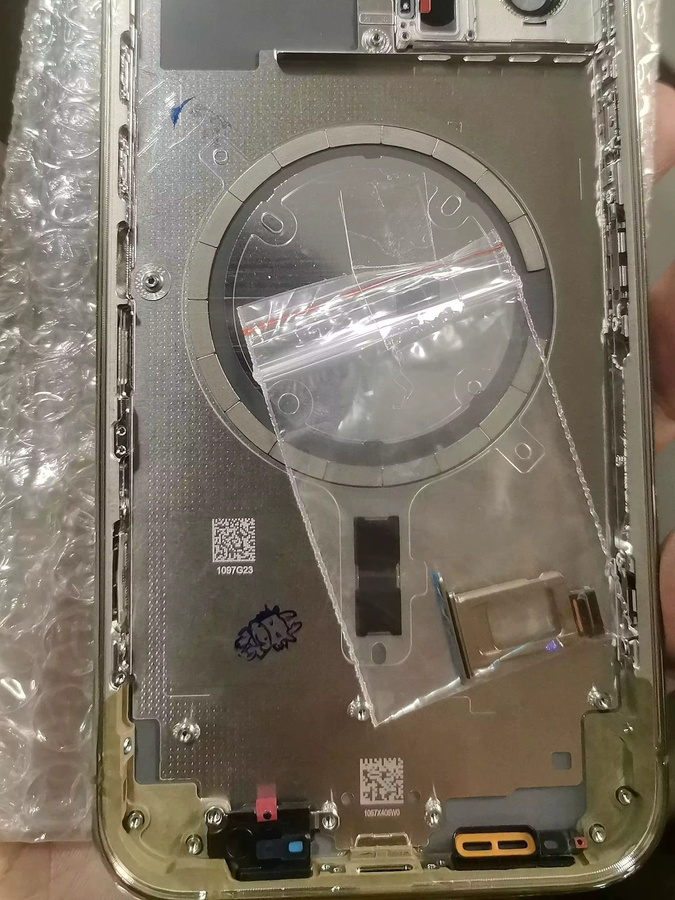 Apple iPhone 12 Pro Max Gehäuserahmen mit Rückglas, Tasten, SIM-Fach und Magnet in Weiß oder Gold - Bild 1