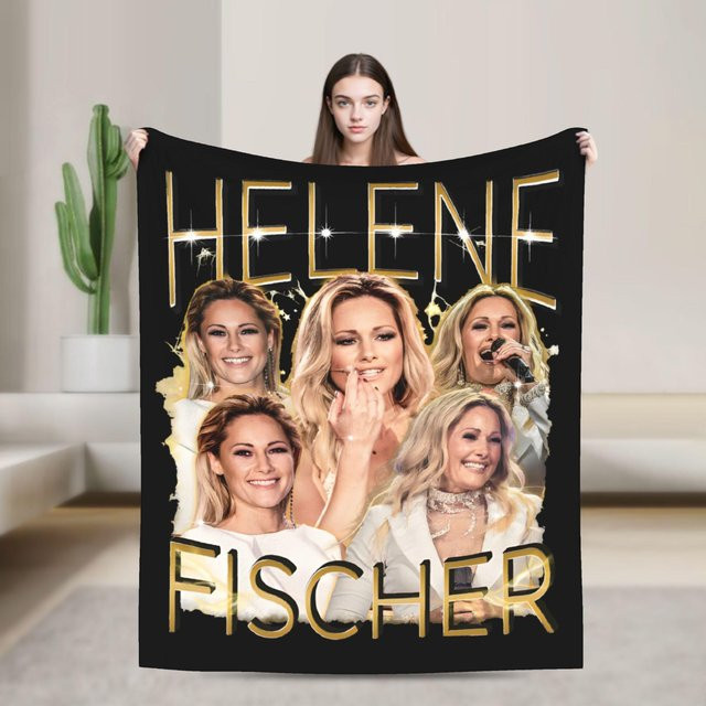 Helene Fischer 360 Stadion Konzert Plüschdecke aus Flanell, weiche Tagesdecke als Überwurf für Sofa und Bett, B/B: 150 x 200 cm - Bild 1
