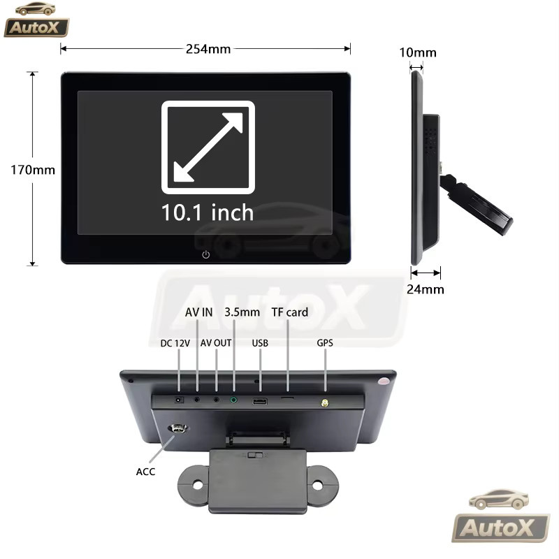 Auto X Entertainment-Kopfstützen-Display für den Rücksitz mit 10,1 Zoll LCD-Bildschirm und USB-A Anschluss in Schwarz - Bild 2