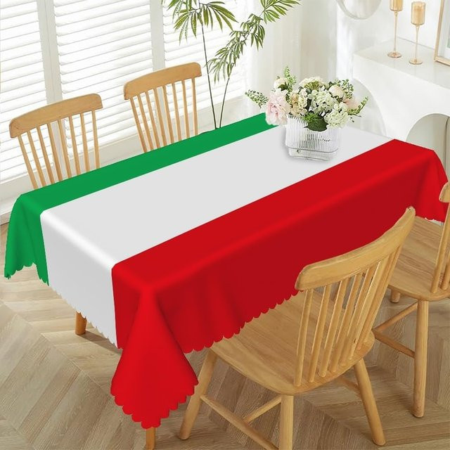 JMG Household Supplies Tischdecke mit Italienischer Flagge in Rot, Weiß und Grün, rechteckig, B/T: 100 x 160 cm - Bild 1