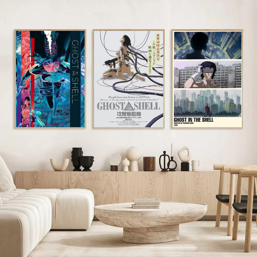 Kayou Ghost In The Shell Anime Poster Selbstklebender Wasserdichter Wandaufkleber aus Papier für Kaffeehaus, Bar und Zimmer - Bild 3