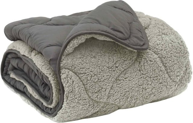 vidaXL Winterbettdecke aus Mikrofaser in Hellgrau, B/L: 135 x 200 cm - Bild 1