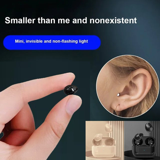 DMWING Mini Unsichtbare In-Ear Bluetooth Kopfhörer V5.2 mit Noise Reduction und Mikrofon in Schwarz - Bild 1
