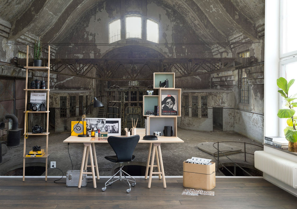 Rebel Walls Mural Broken Belle Epoque Wandtattoo im Industrial Style in Grau - Bild 3