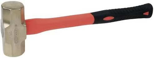 KS Tools Minenhammer aus Aluminium-Bronze mit Glasfaserstiel, Farbe Silber, Gewicht: 4,6 kg, Länge: 900 mm - Bild 1